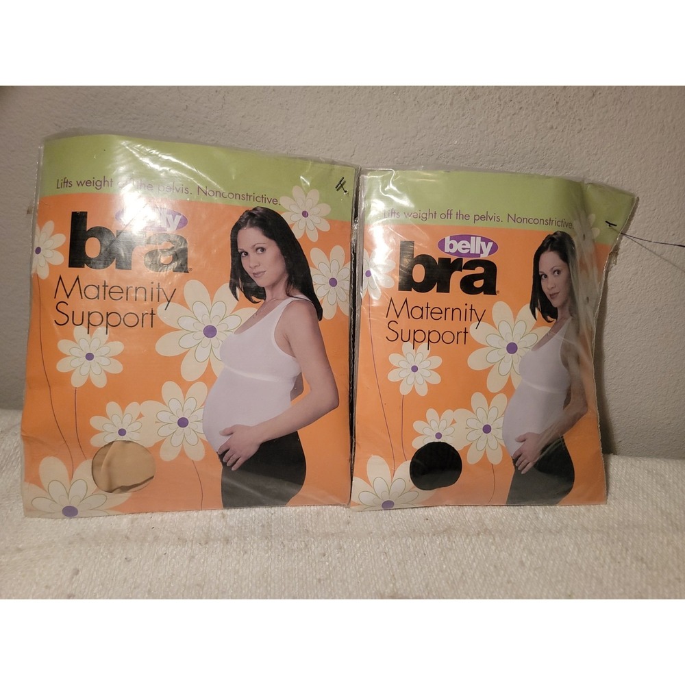 Lot Of 2 Size M Ultimate Pregnancy Support Garment By Belly Bra Nude Black NEW